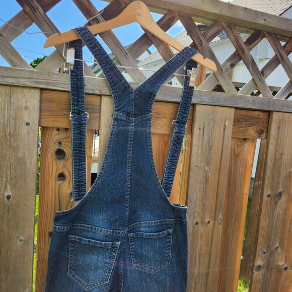 EVERMORE | suspender-style stretch denim jean overalls Women's Size 7 - Picture 3 of 10